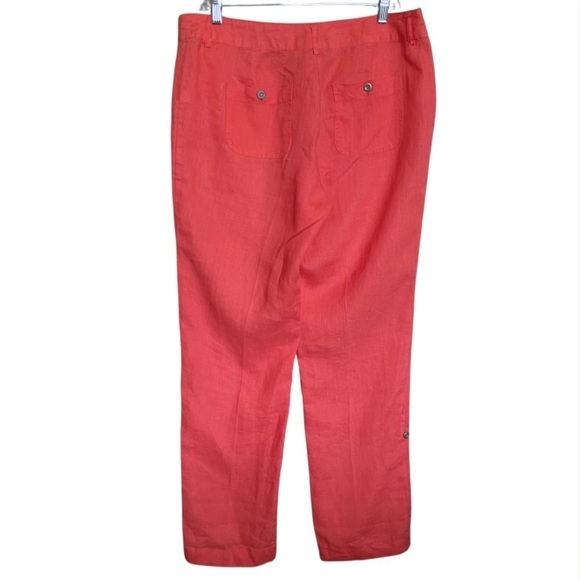 Vintage Willi Smith Coral Linen Pants Size 10 - Picture 2 of 8